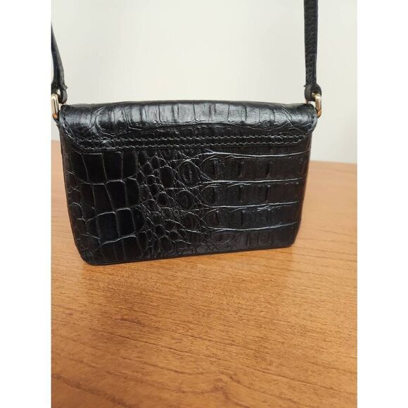 Kate Spade Black NY Sally Rialto Place colrocadile embossed leather crossbody WI - Picture 3 of 12